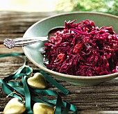 Homemade red cabbage salad for Christmas