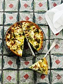 Broccoli quiche with goat's cheese