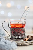 Hot tea with Christmas spices