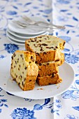 A stack of fruit cake slices