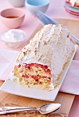 Ice cream Swiss roll with meringue