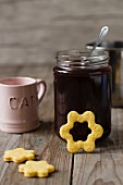 Flower biscuits with jam