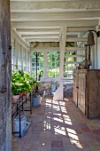 Rustic conservatory of farmhouse