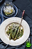 Grilled asparagus with sesame seeds