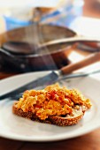 Scrambled Eggs with Tomato on Toast