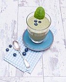 Melon shake with spinach and blueberries