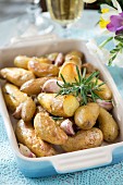 Oven baked potatoes with rosemary and garlic for Easter