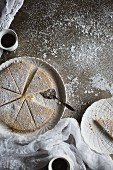 Scottish shortbread dusted with icing sugar