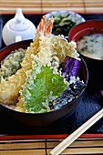 Tempura with miso soup (Japan)