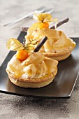 Tartlets with chestnut cream and physalis