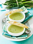 Asparagus soup with herbs
