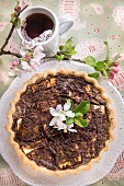 Apple tart topped with chocolate sprinkles