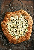 Rustic courgettes galette made from spelt flour