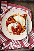 Shakshuka (poached eggs in tomato sauce, Middle East)