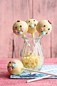 Baby shower cake pops made from cream cheese and fondant icing