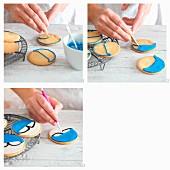 Superhero cookies being made