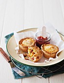 Chicken, leek and bacon pies