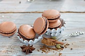 Gingerbread macaroons with spices