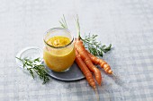 A turmeric and carrot smoothie with oranges and yoghurt