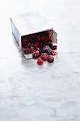 Frozen berries in a box