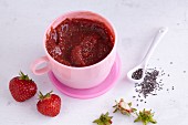 Strawberry fruit spread with chia seeds