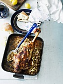 Baked Greek lamb with pasta