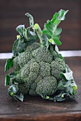 Broccoli on a wooden table