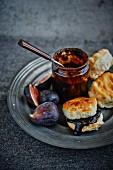 Fig jam with warm buttermilk biscuits