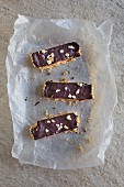 Amaranth bars with chocolate and cashew nuts