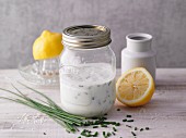 A jar of buttermilk dressing
