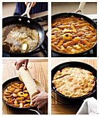 Tarte Tatin (French apple cake) being made