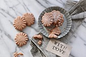 Gluten-free chocolate biscuits with icing sugar