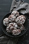 Gluten-free hazelnut and chocolate biscuits with icing