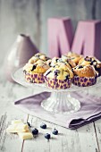 White chocolate and blueberry muffins