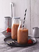 Apple and mango smoothies with walnuts and chia seeds