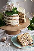 Vegan wholewheat cherry & poppy seed Christmas cake