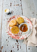 Orange and poppy seed muffins with marmalade