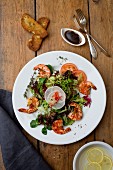 Prawn salad with grilled bread and a Balsamic dressing