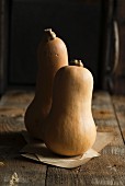 Butternut squash on a wooden table