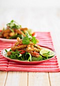 Fried squid salad