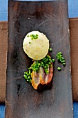 Bacon and semolina dumplings with chives