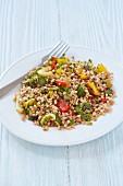 Farro salad with roasted vegetables