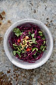 Red cabbage salad with cucumber and chilli (Asia)