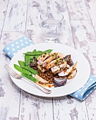 Chicken breast with a lentil medley and chilli
