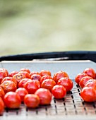 Cherry tomatoes on a barbecue