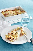 Chicory gratin with diced ham and cheese