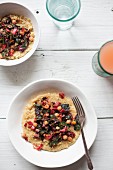 Millet polenta with charred and chickpeas