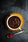 Vegan chocolate mousse in a cup