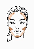 An illustration of applying make-up, step 2