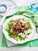 Grilled lamb and mozzarella salad